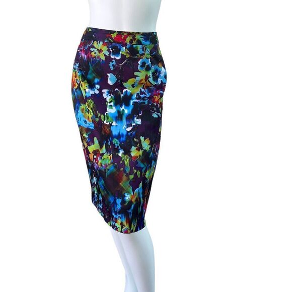Nanette Lepore Women's Fresco Painterly Print Pencil Skirt $258 Size 10 - Picture 1 of 10